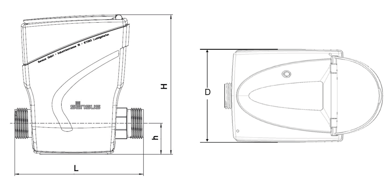 Sensus - iPerl - Dimensional Diagram